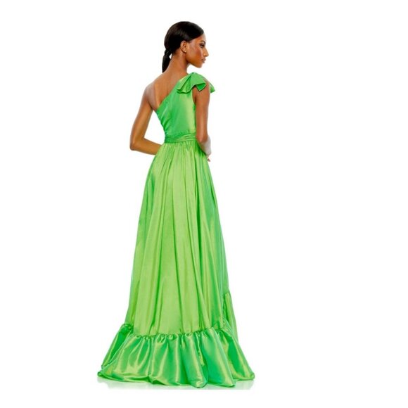 Mac Duggal Lime Green Ruffled Maxi Dress - Picture 5 of 15